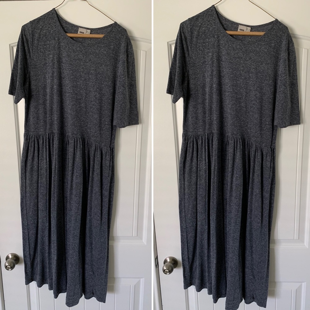 Heathered blue midi dress